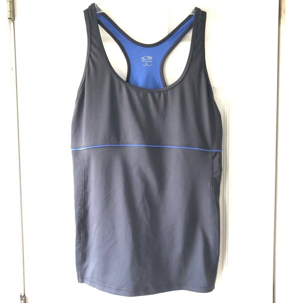 CHAMPION Black High Compression Racer Back Tank L